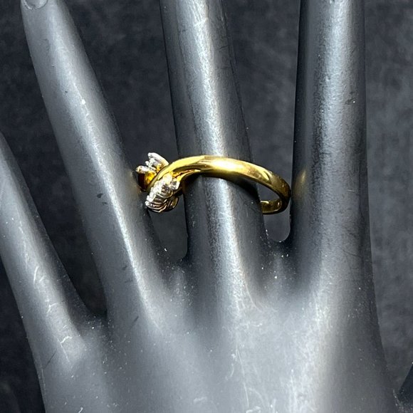 14k GE Gold, Red And Clear Rhinestone Statement Ring Signed MAJA (R295) - Picture 4 of 8